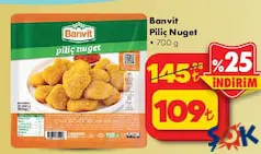 BANVİT PİLİÇ NUGGET 700 G fiyat ve kampanya bilgisi